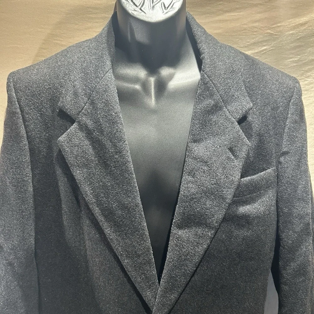GGG Clothes Mens 38R Charcoal Grey Cashmere Wool Blend Sport Coat Blazer Jacket